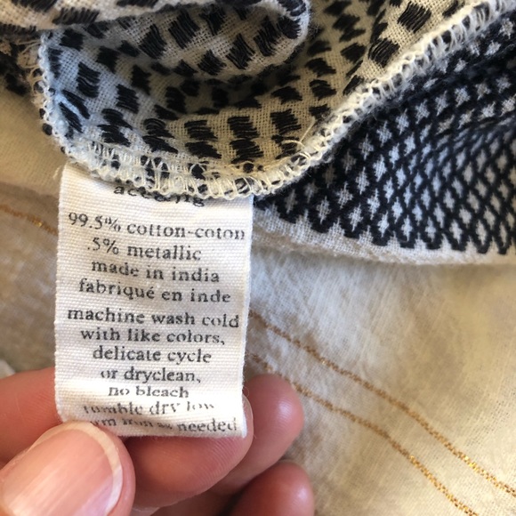 Ace&Jig cream & black gauzy cotton top M turnaround (can be worn front/back) - Picture 7 of 9